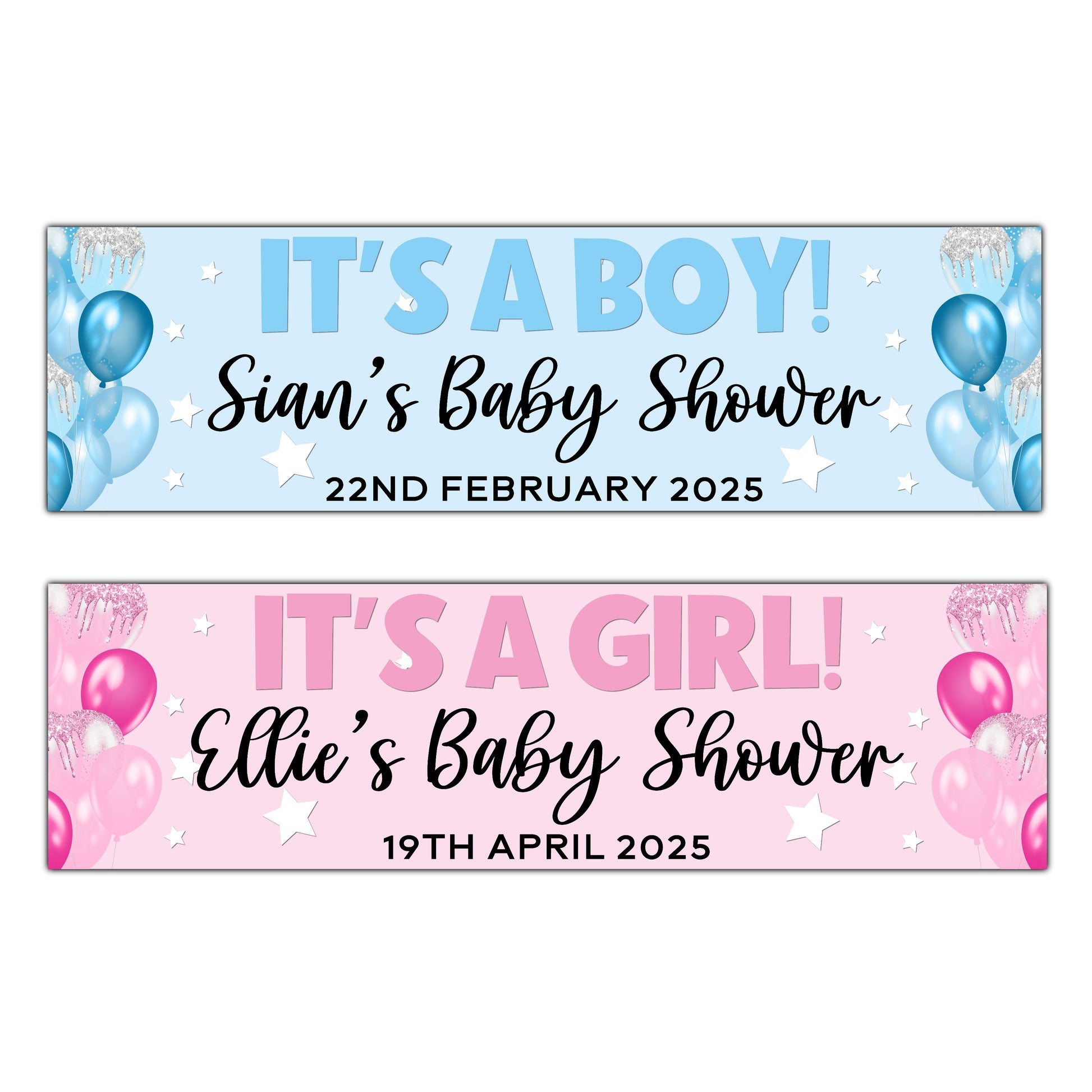 Personalised It's a Boy or Girl Baby Shower Banners