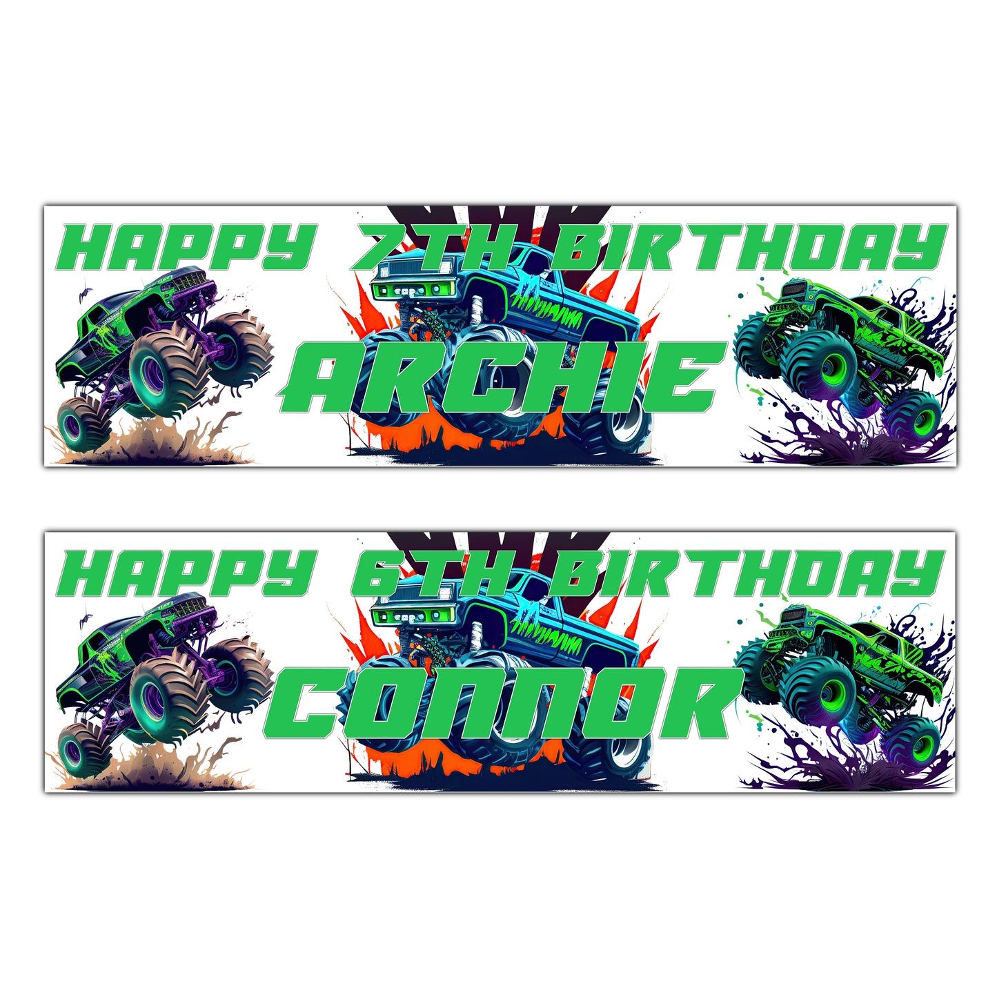 Personalised Monster Trucks Banners