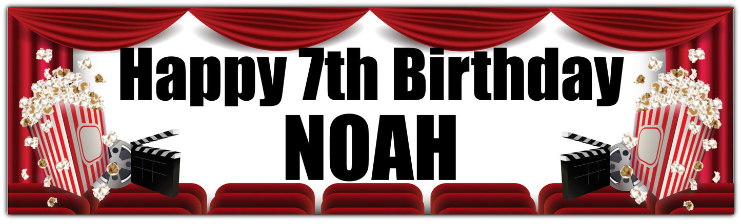 Personalised Movie Night Birthday Banner