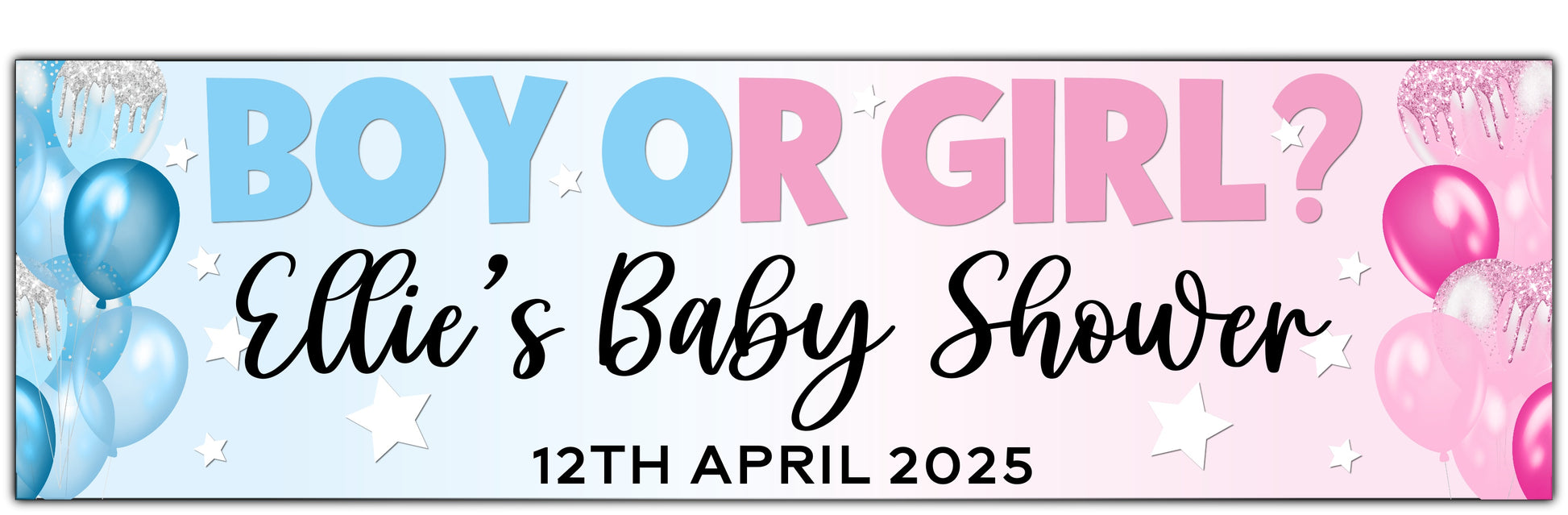 Boy or Girl Personalised Baby Shower Banner