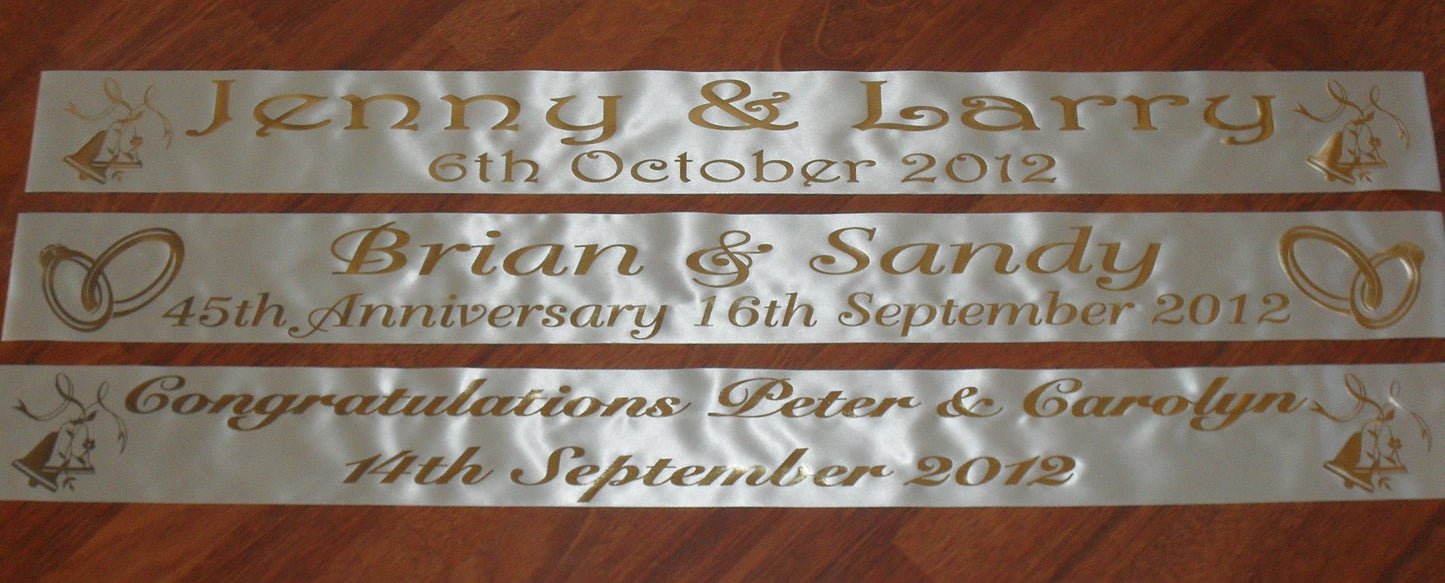 Personalised Satin Wedding Banners 