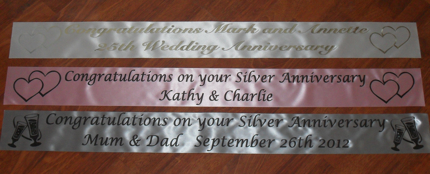 Personalised Satin Wedding Banners 