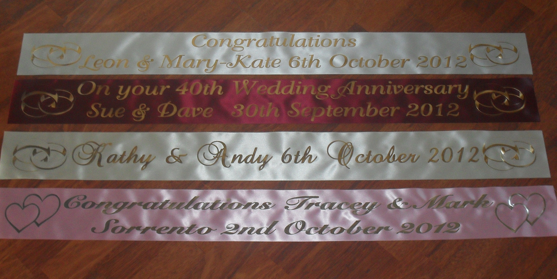 Personalised Satin Wedding Banners 