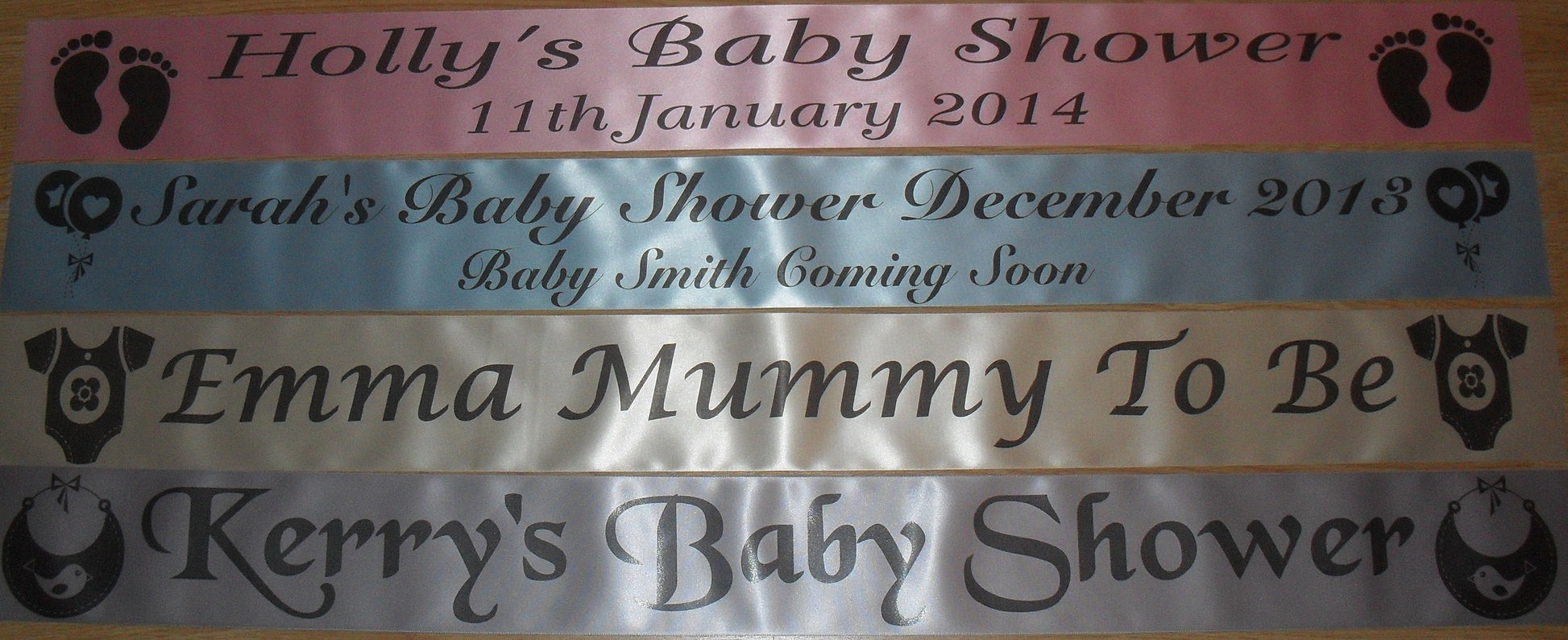 Personalised Satin Baby Shower Banners