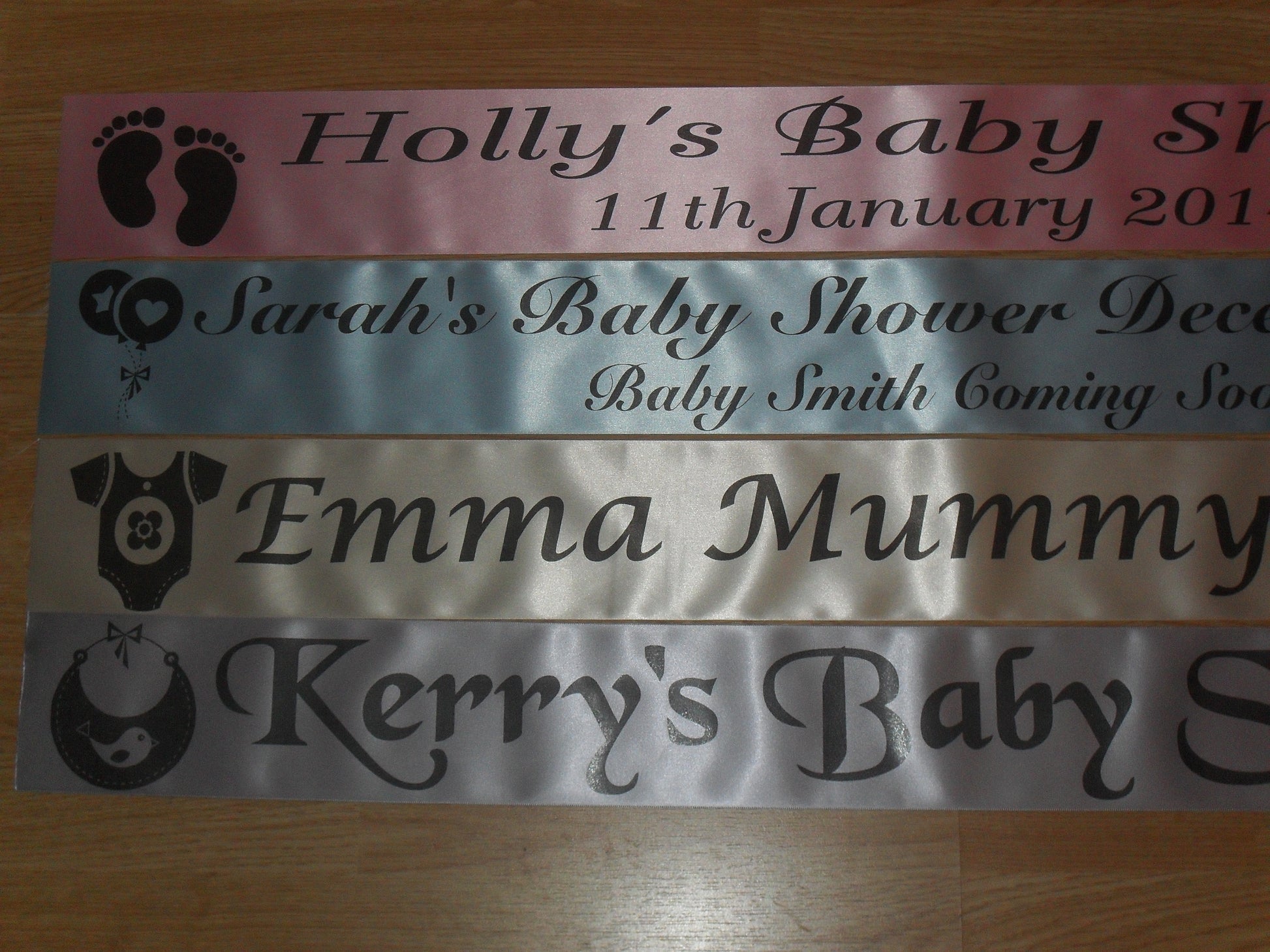 Personalised Satin Baby Shower Banners