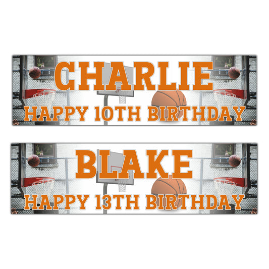 Personalised Basketball Birthday Banners