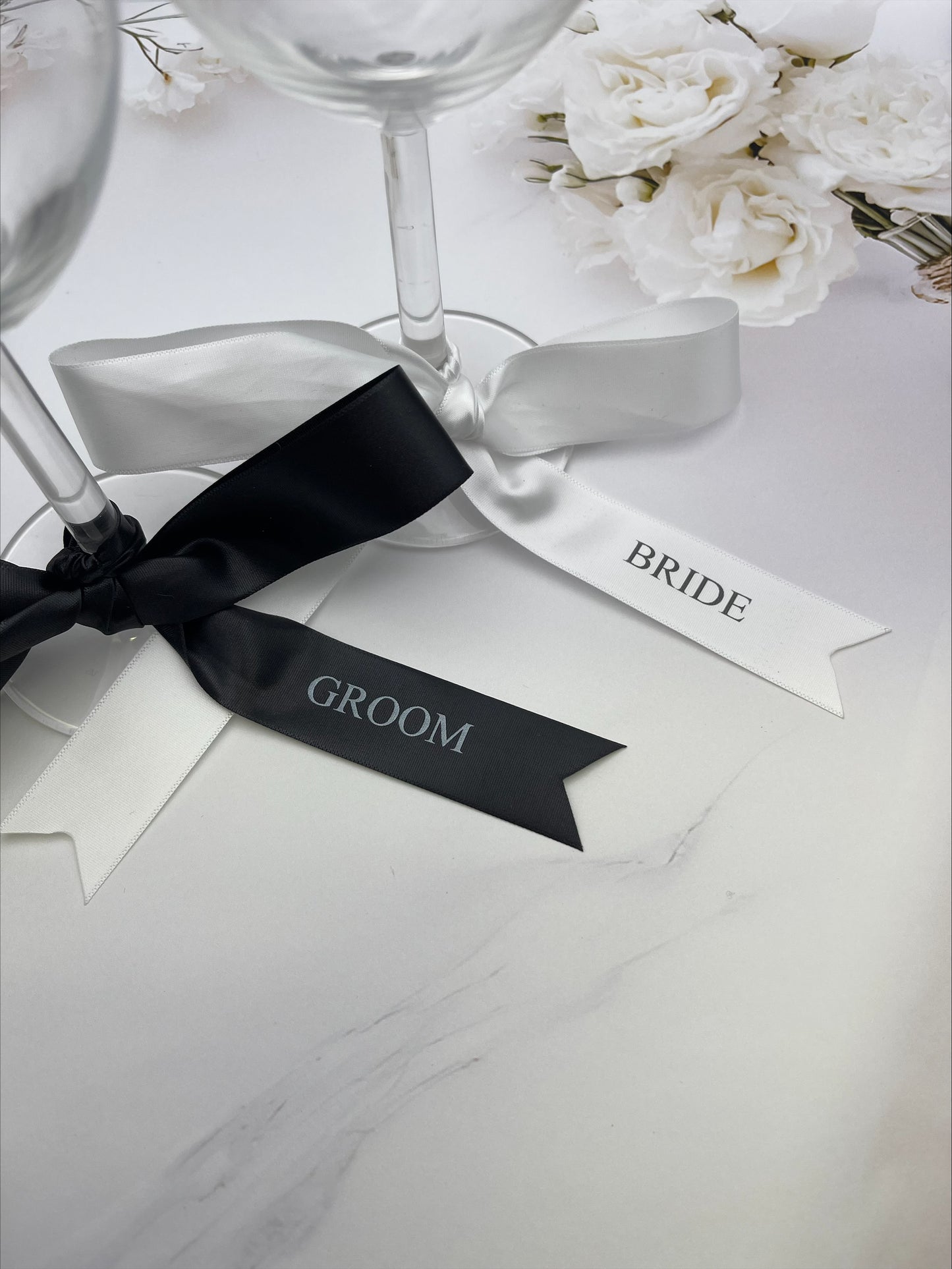 Personalised Ribbon Place Setting Black And White