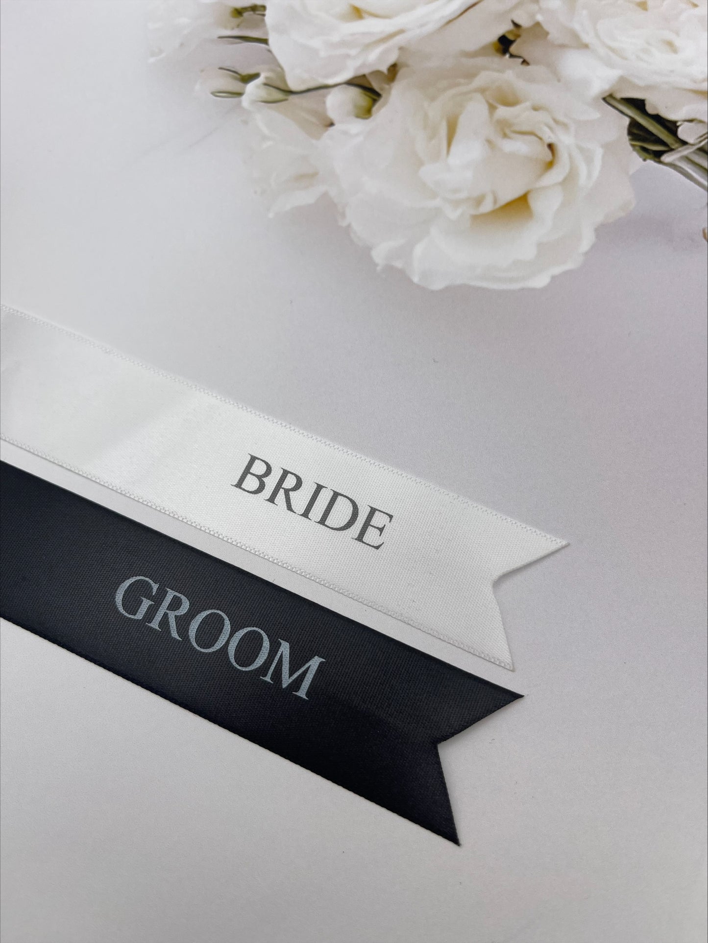 Personalised Ribbon Place Setting Black and White