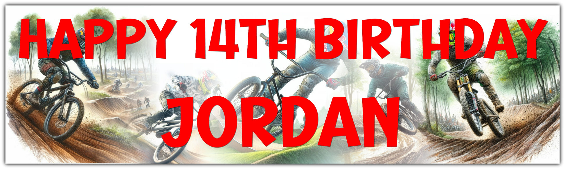 Personalised BMX Birthday Banner