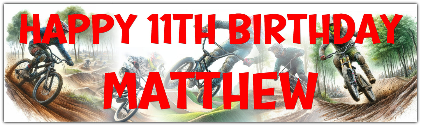 Personalised BMX Birthday Banner