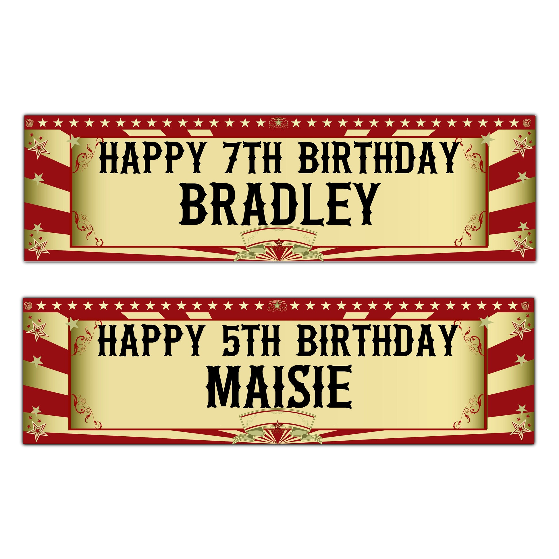 Personalised Circus theme Banners