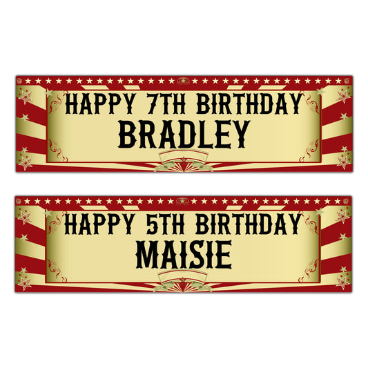 Personalised Circus theme Banners