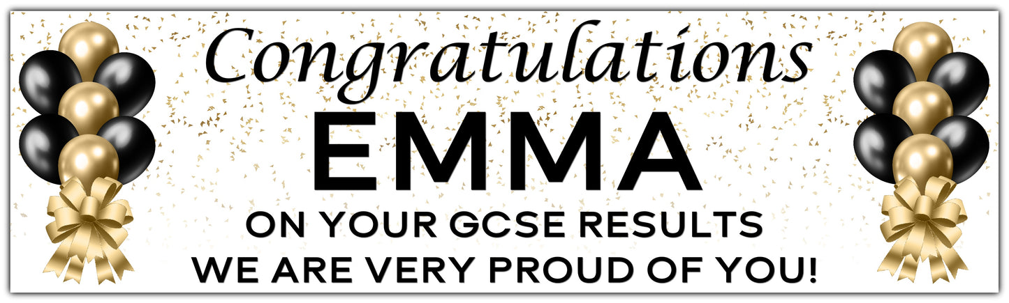 Personalised Exam Results Banner Gold