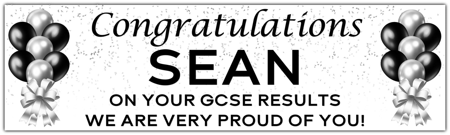 Personalised Exam Results Banner Silver