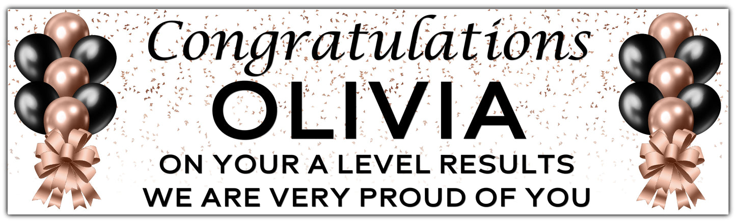 Personalised Exam Results Banner Rose Gold