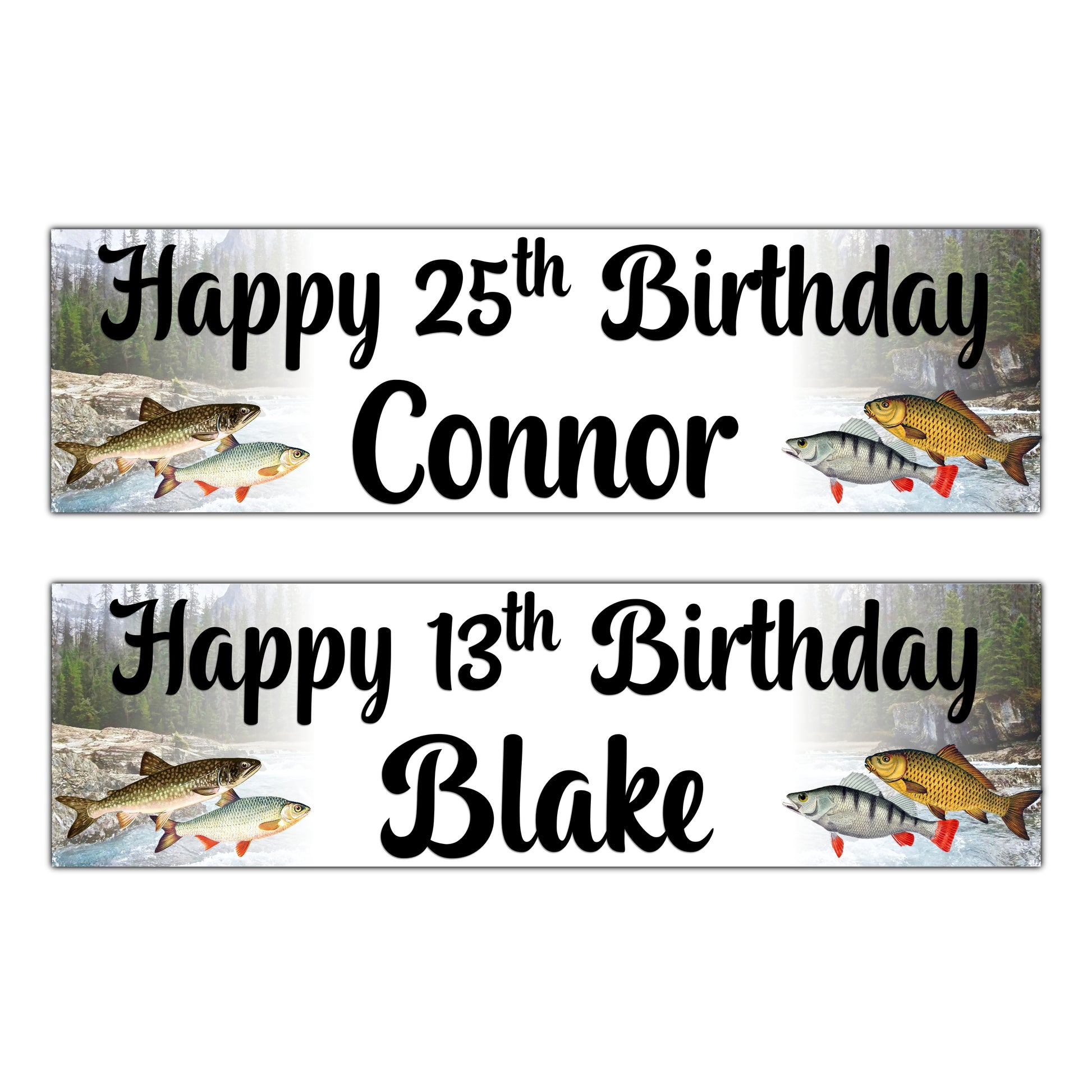 Personalised Fishing Birthday Banner