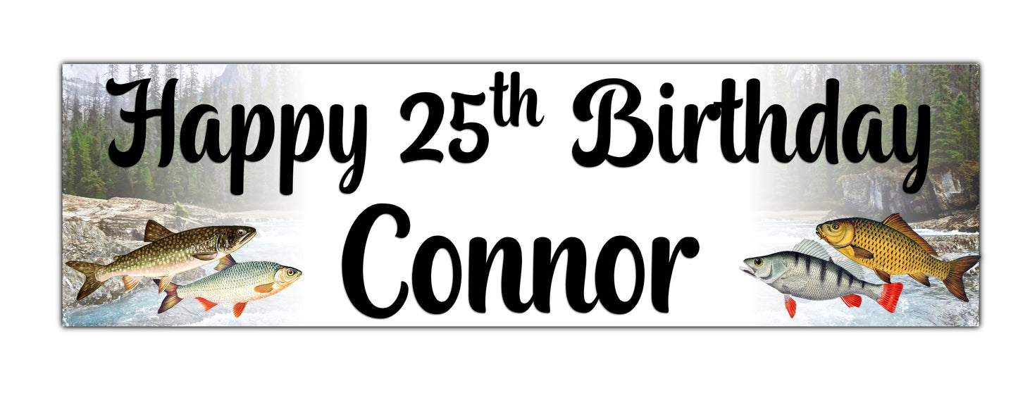 Personalised Fishing Birthday Banner