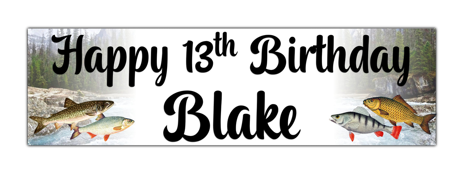 Personalised Fishing Birthday Banner