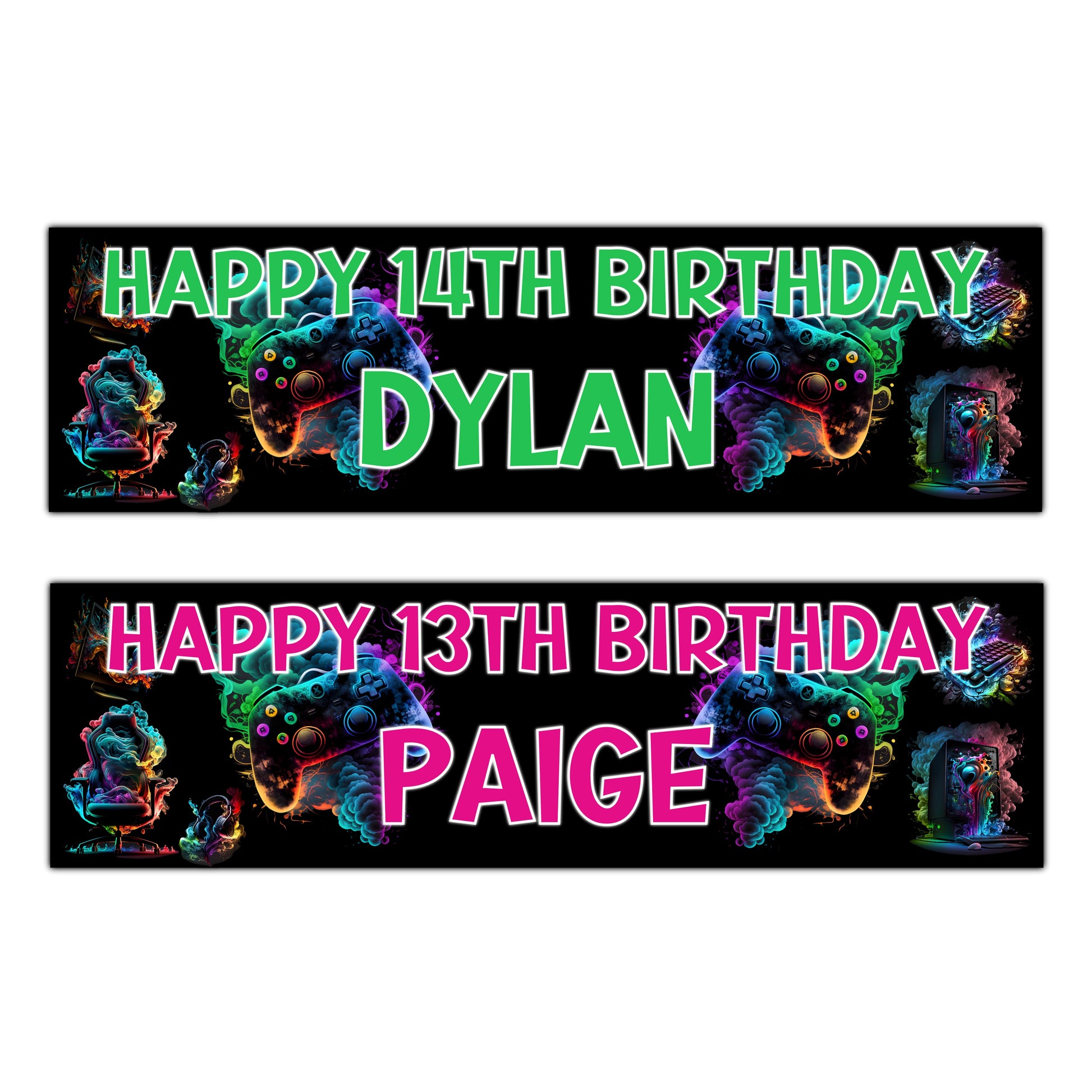 Personalised Birthday Gamer Banners