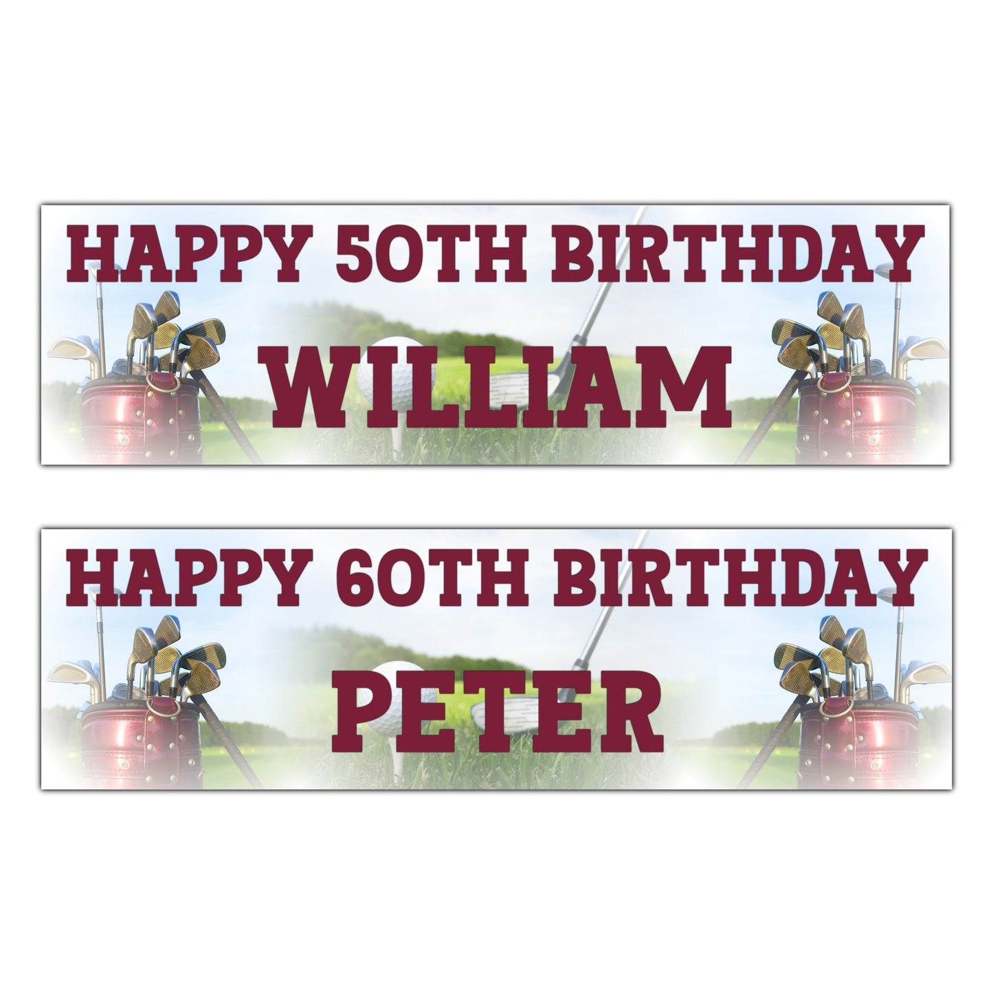 Personalised Golf Birthday Banners