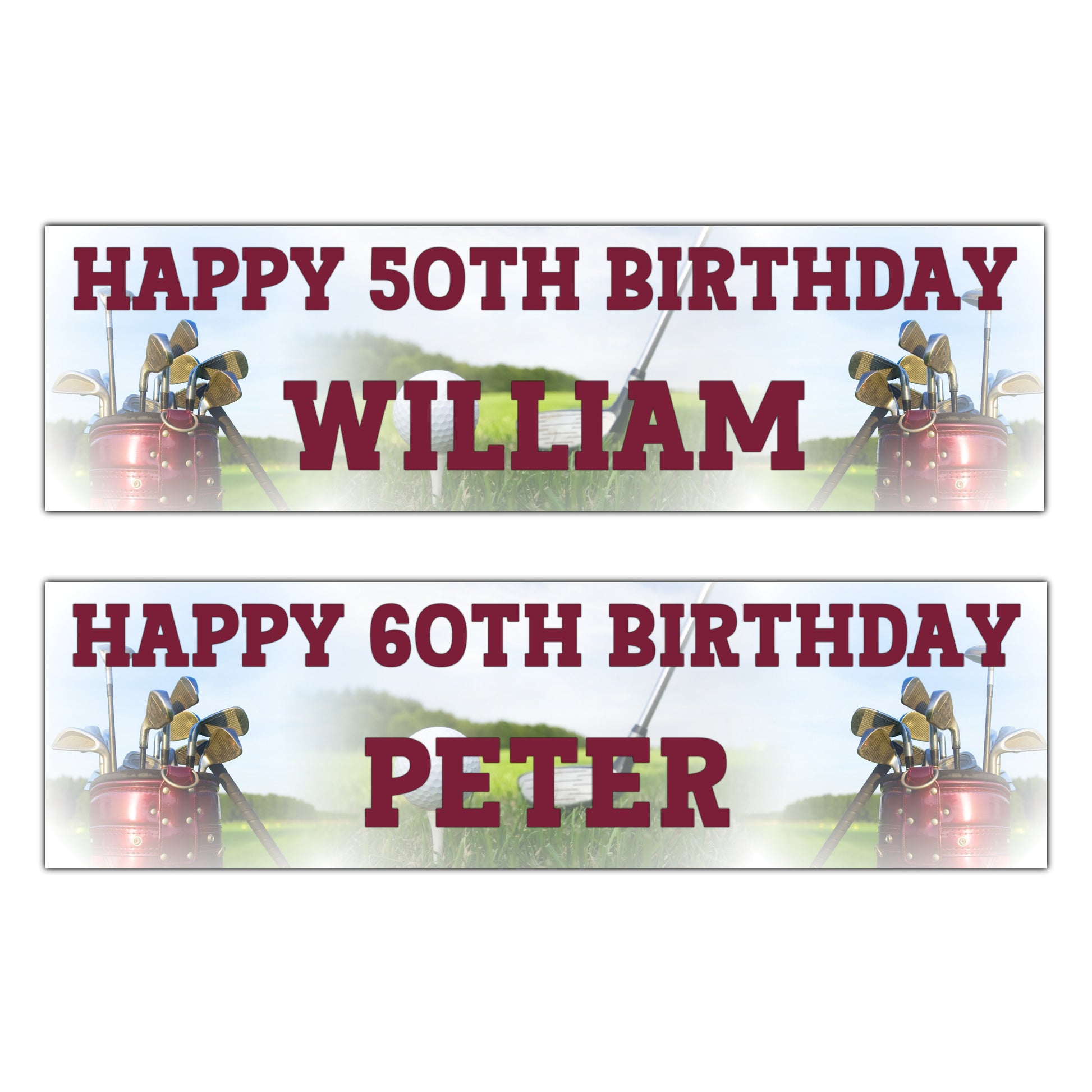 Personalised Golf Birthday Banners