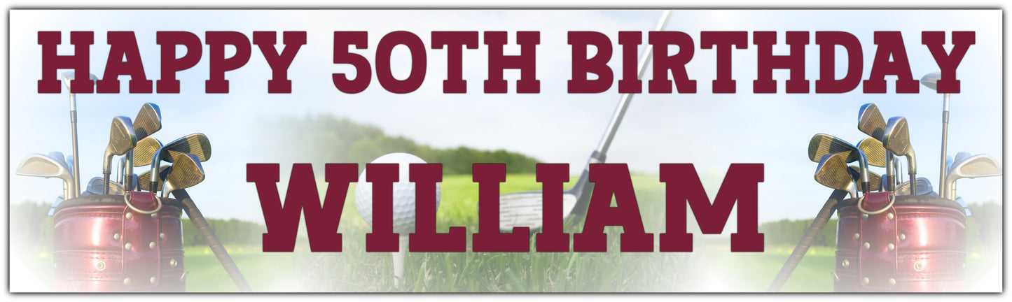 Personalised Golf Birthday Banner