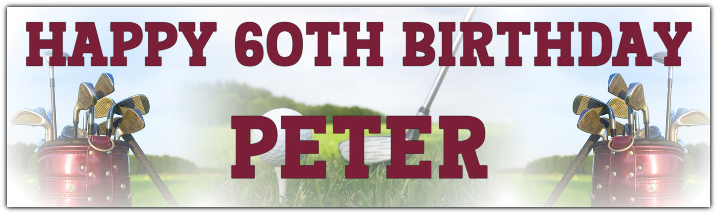 Personalised Golf Birthday Banner