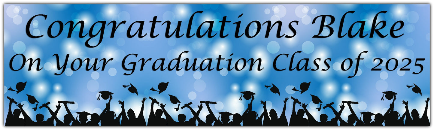 Personalised Graduation Banner blue