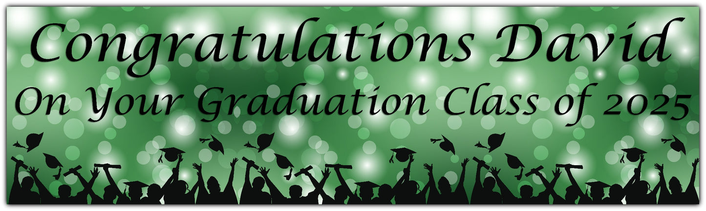 Personalised Graduation Banner green