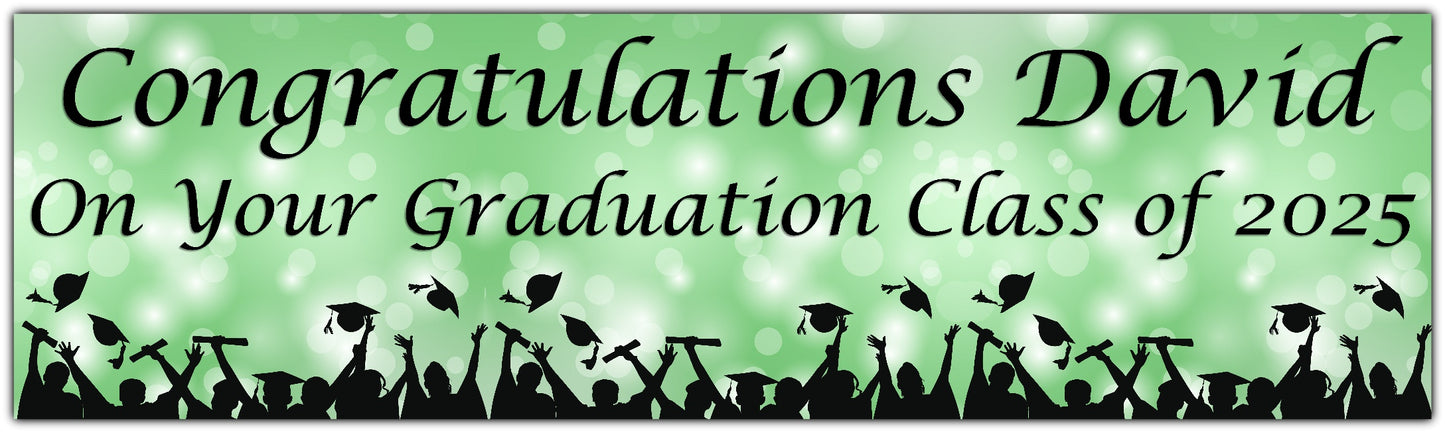 Personalised Graduation Banner light green