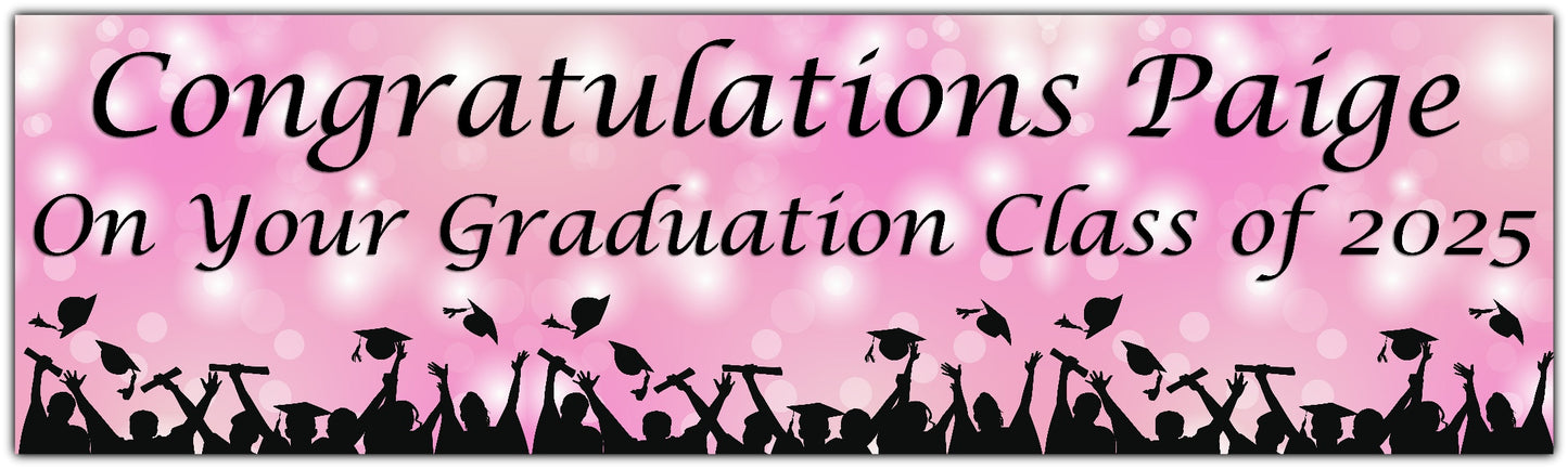 Personalised Graduation Banner light pink