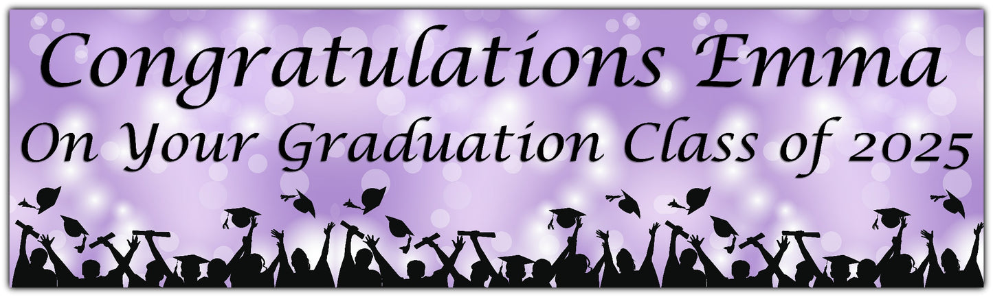 Personalised Graduation Banner lilac