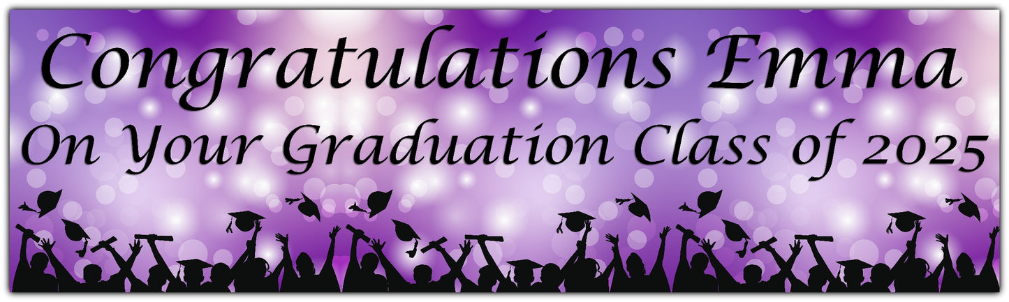 Personalised Graduation Banner purple