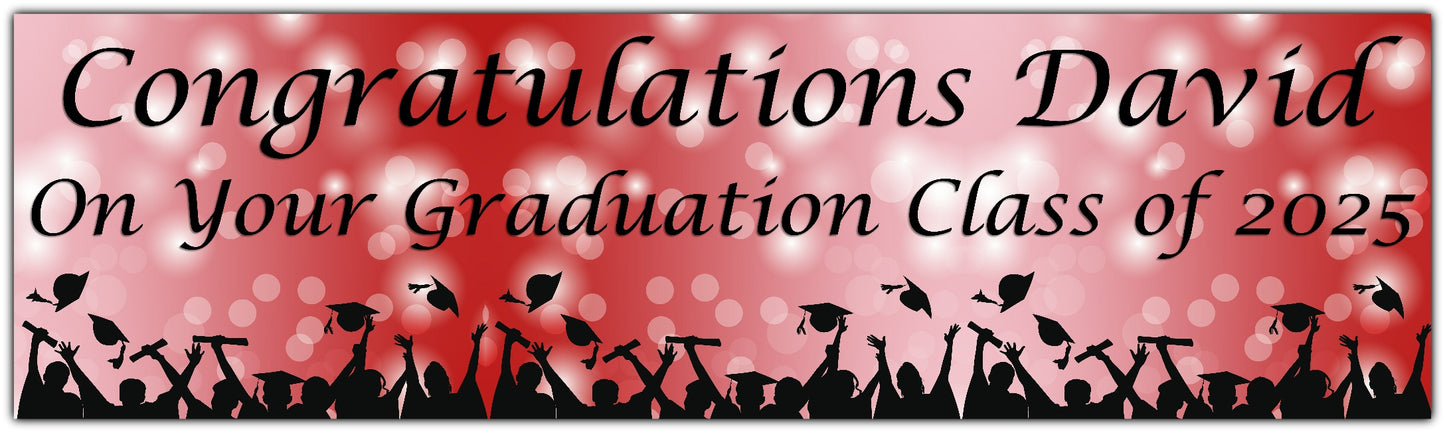 Personalised Graduation Banner red