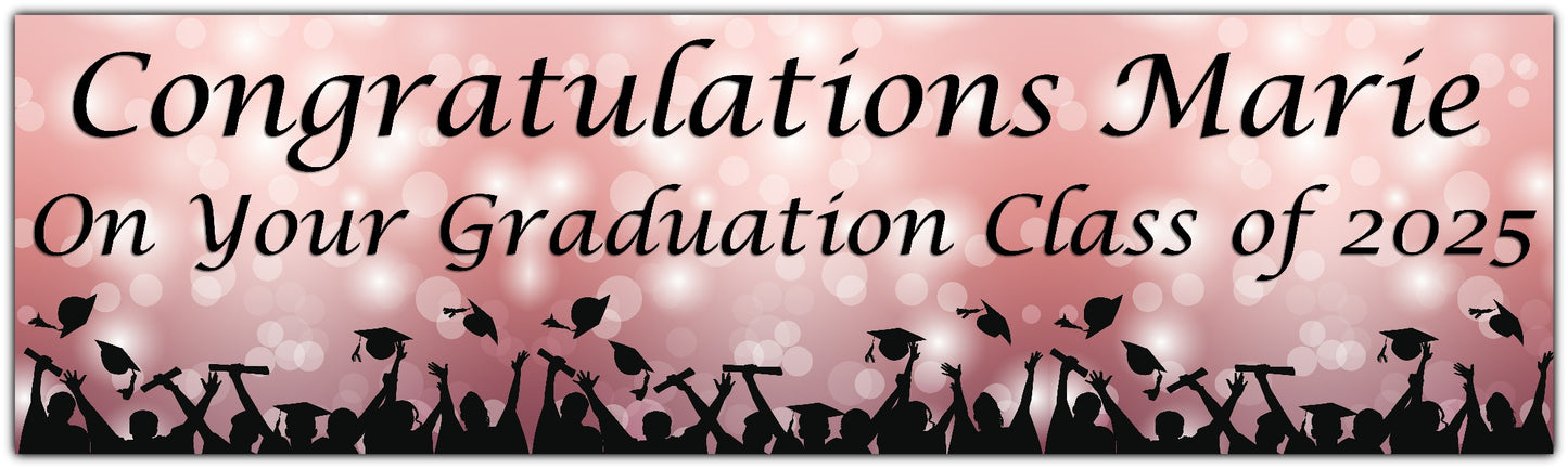 Personalised Graduation Banner Rose Gold