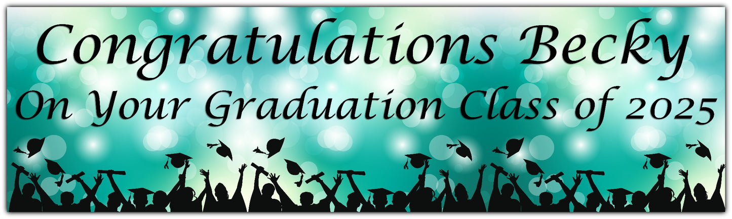 Personalised Graduation Banner teal