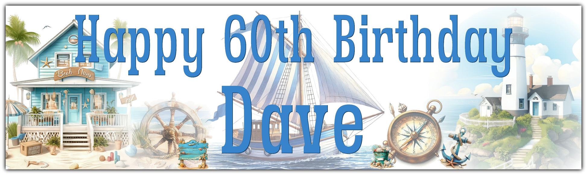 Personalised Nautical Birthday Banner