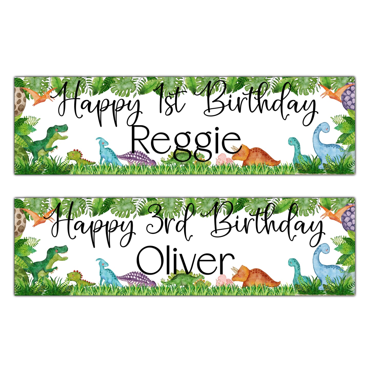 Personalised Dinosaur Birthday Banners